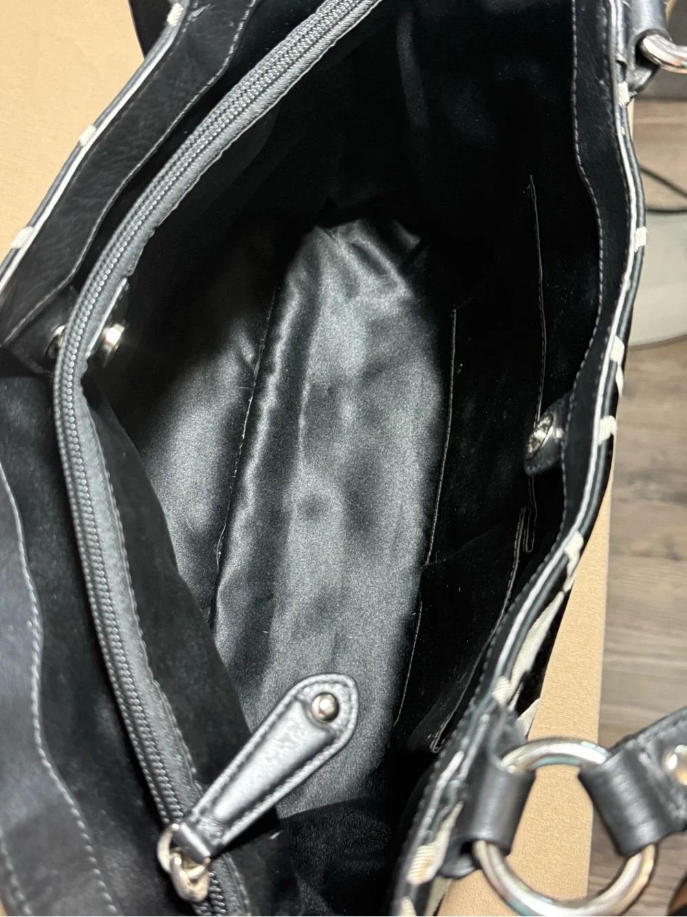 ✨ Authentic Vintage Coach Op Art Signature Tote✨Black & Gray| F25994 | Y2K Era